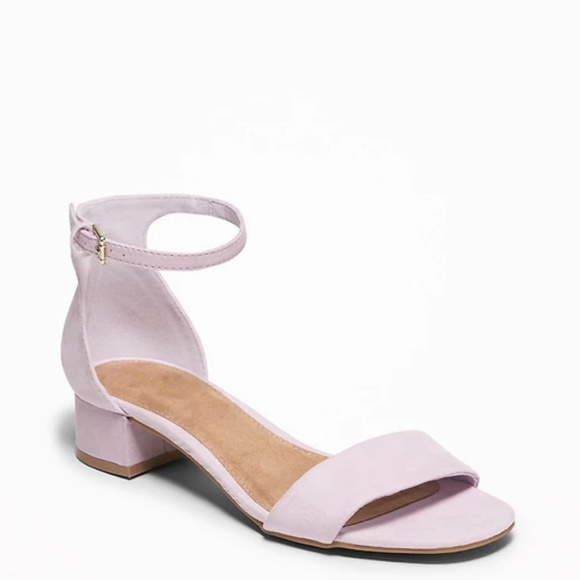 lilac sandals low heel